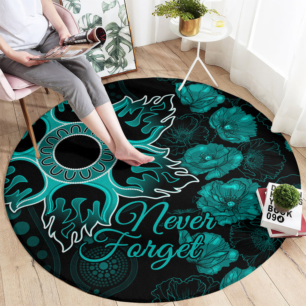 heat-cricket-never-forget-custom-round-carpet-anzac-day-with-poppy-aboriginal