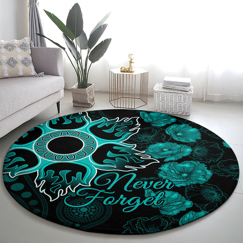 heat-cricket-never-forget-custom-round-carpet-anzac-day-with-poppy-aboriginal