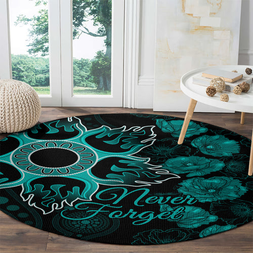 heat-cricket-never-forget-custom-round-carpet-anzac-day-with-poppy-aboriginal