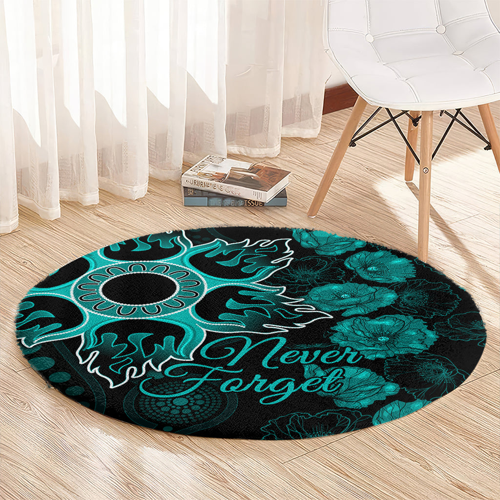 heat-cricket-never-forget-custom-round-carpet-anzac-day-with-poppy-aboriginal
