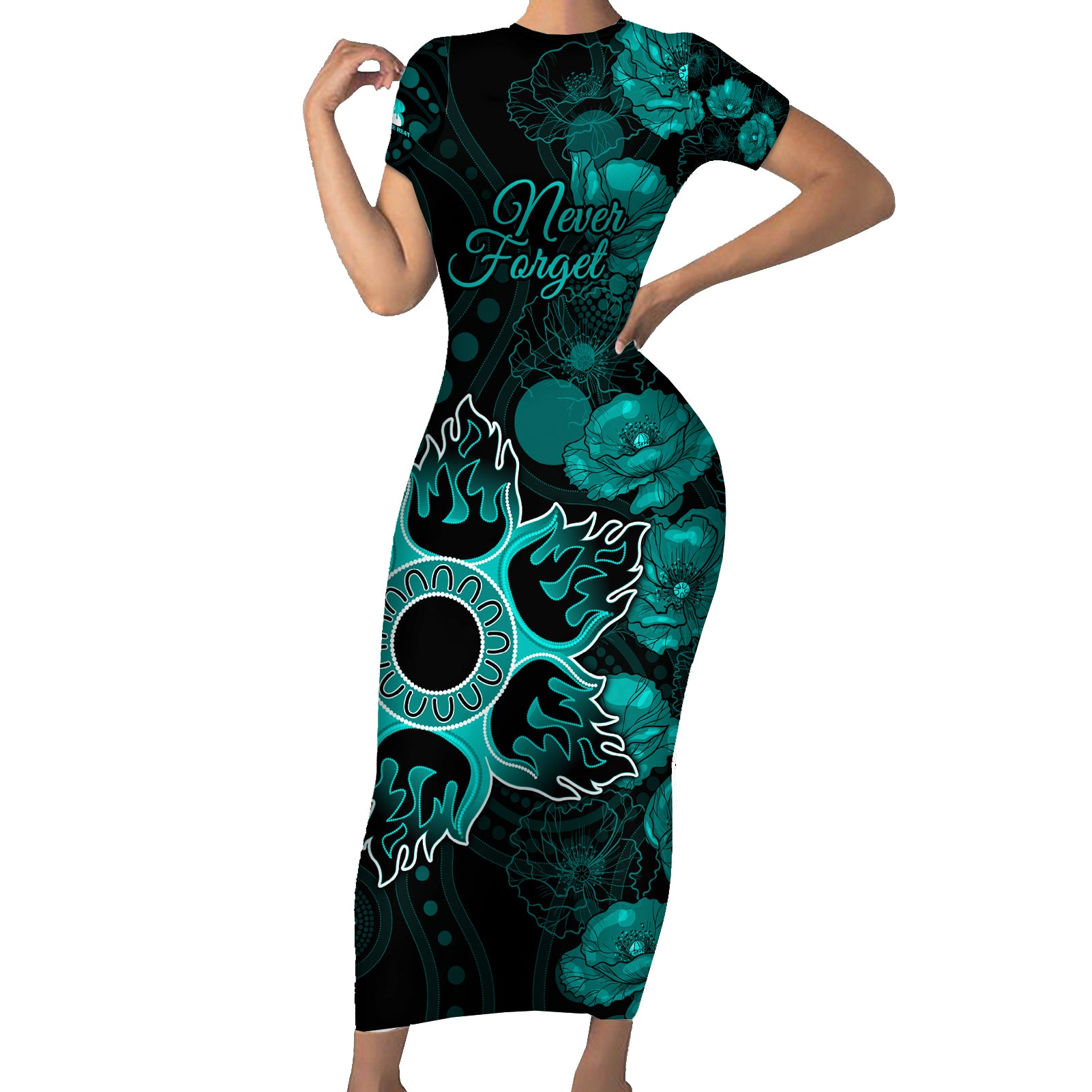 heat-cricket-never-forget-custom-short-sleeve-bodycon-dress-anzac-day-with-poppy-aboriginal