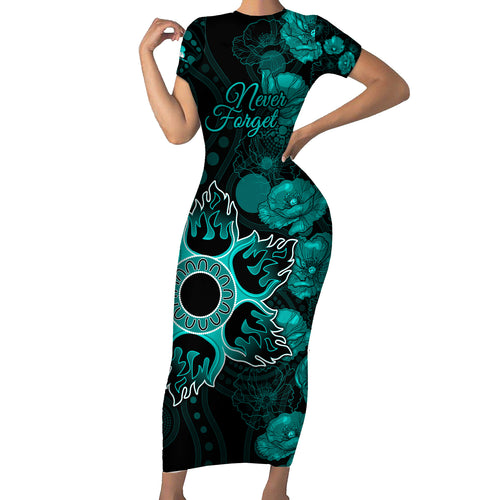 heat-cricket-never-forget-custom-short-sleeve-bodycon-dress-anzac-day-with-poppy-aboriginal
