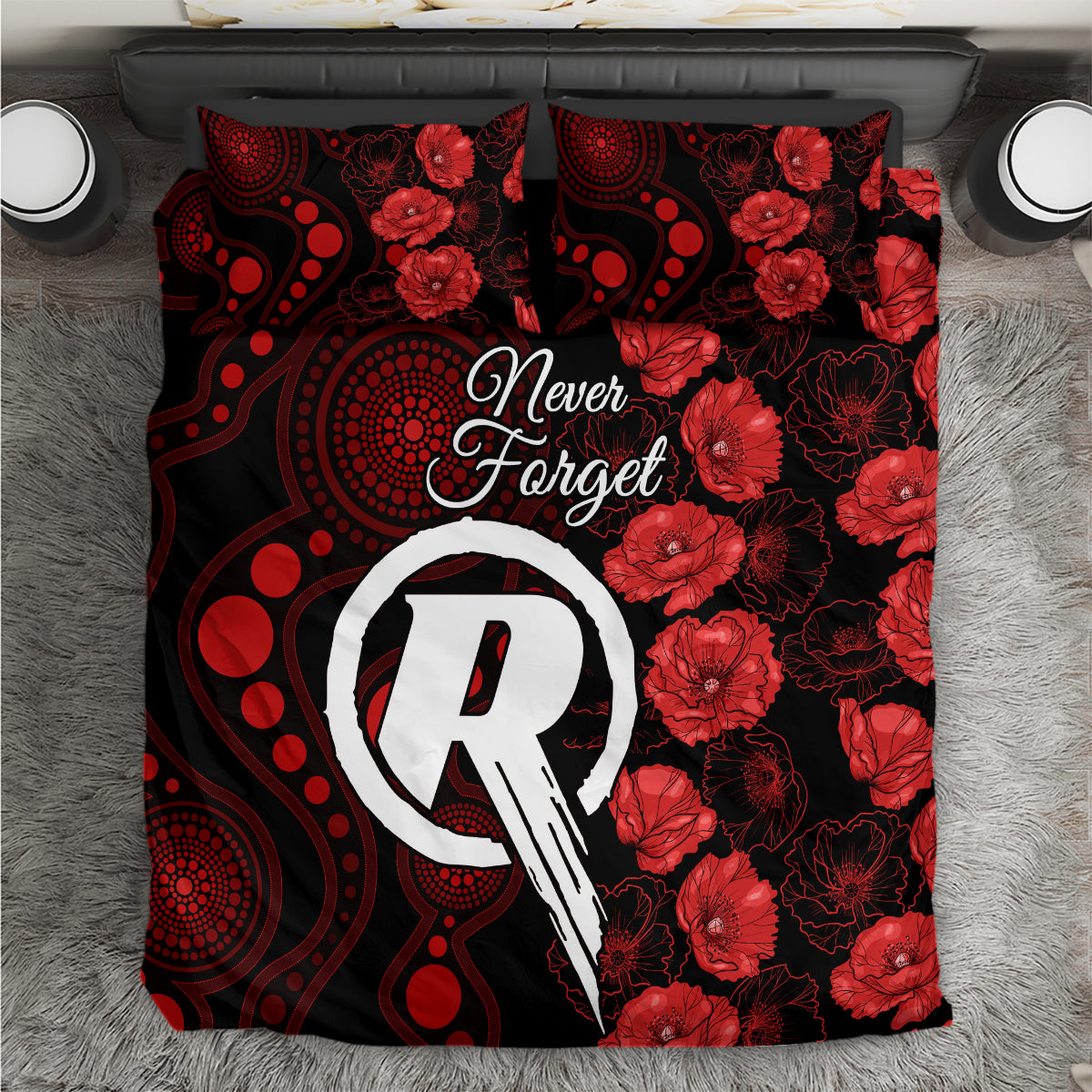 renegades-cricket-never-forget-custom-bedding-set-anzac-day-with-poppy-aboriginal