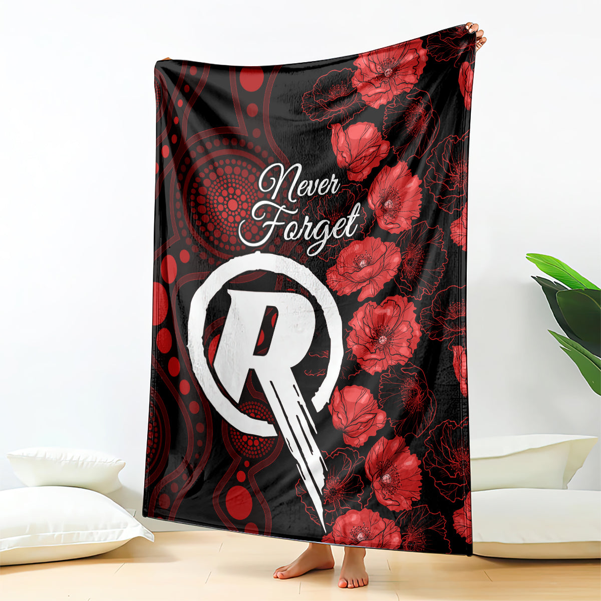 renegades-cricket-never-forget-custom-blanket-anzac-day-with-poppy-aboriginal
