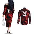 renegades-cricket-never-forget-custom-couples-matching-off-the-shoulder-long-sleeve-dress-and-long-sleeve-button-shirt-anzac-day-with-poppy-aboriginal