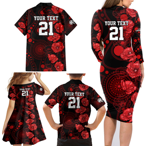 renegades-cricket-never-forget-custom-family-matching-long-sleeve-bodycon-dress-and-hawaiian-shirt-anzac-day-with-poppy-aboriginal