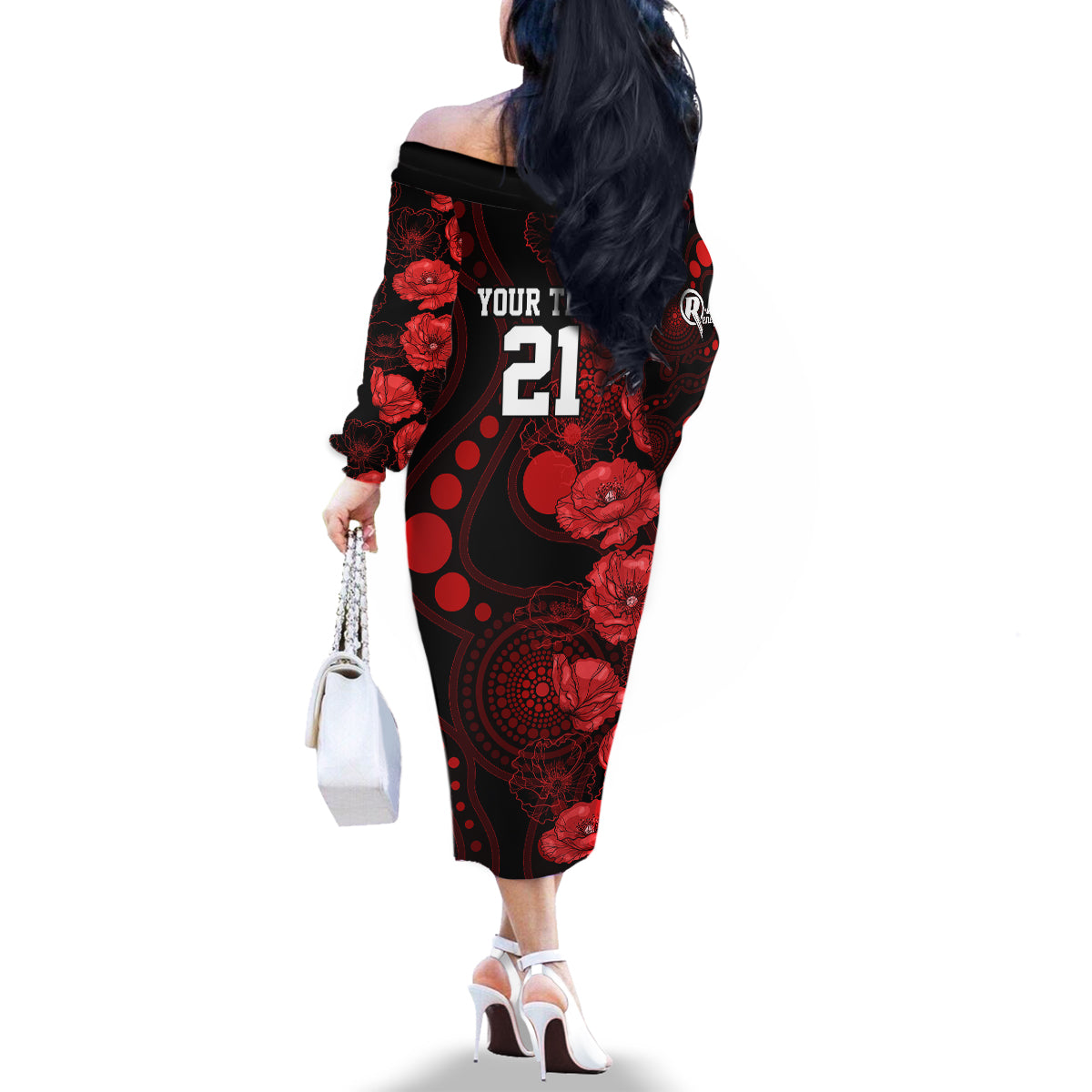renegades-cricket-never-forget-custom-family-matching-off-shoulder-long-sleeve-dress-and-hawaiian-shirt-anzac-day-with-poppy-aboriginal