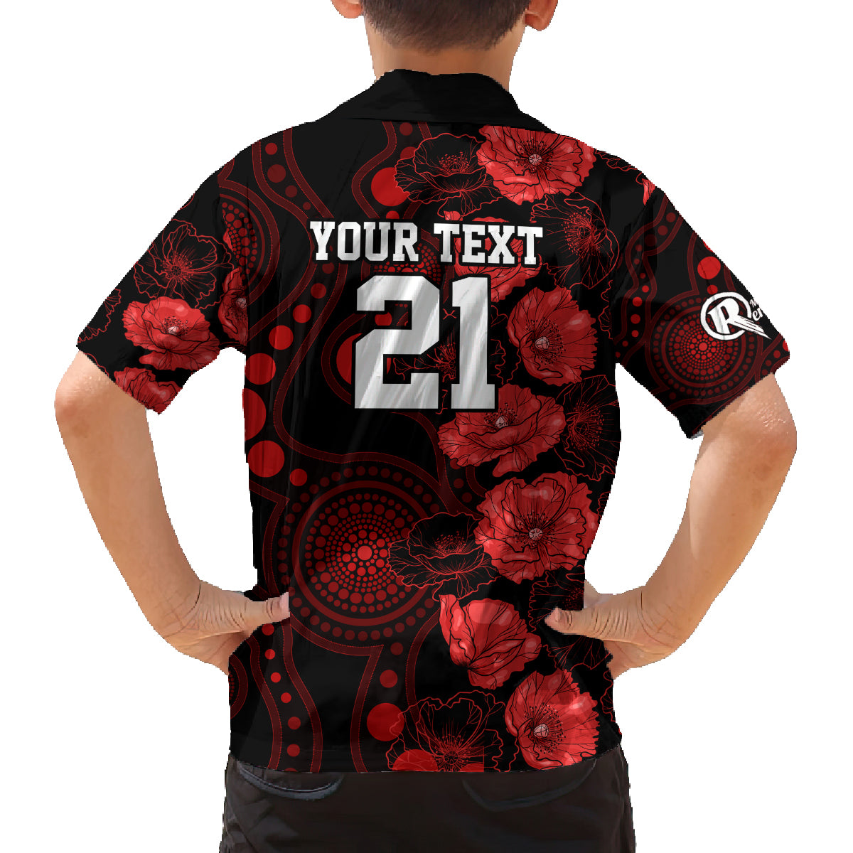 renegades-cricket-never-forget-custom-family-matching-off-shoulder-maxi-dress-and-hawaiian-shirt-anzac-day-with-poppy-aboriginal