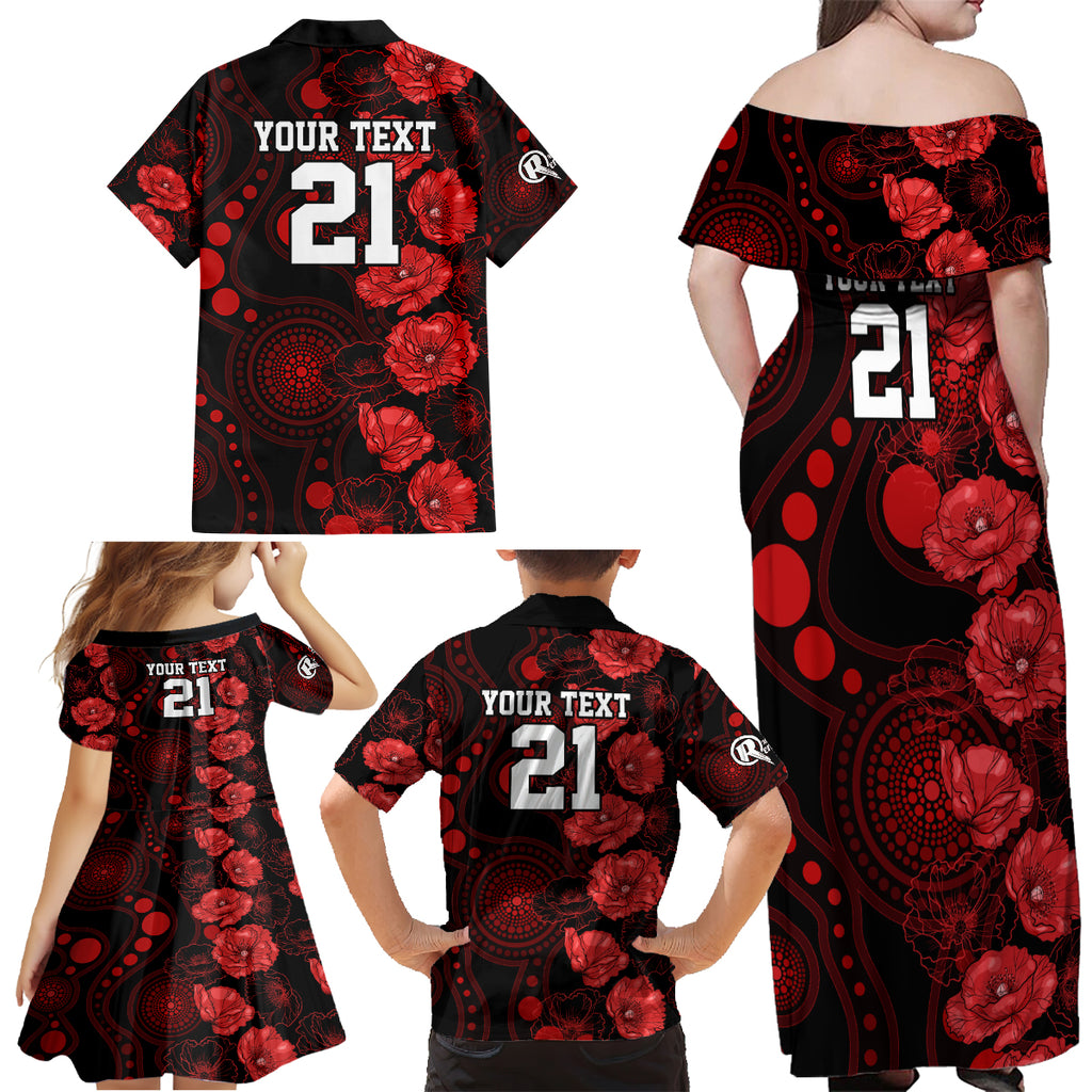 renegades-cricket-never-forget-custom-family-matching-off-shoulder-maxi-dress-and-hawaiian-shirt-anzac-day-with-poppy-aboriginal