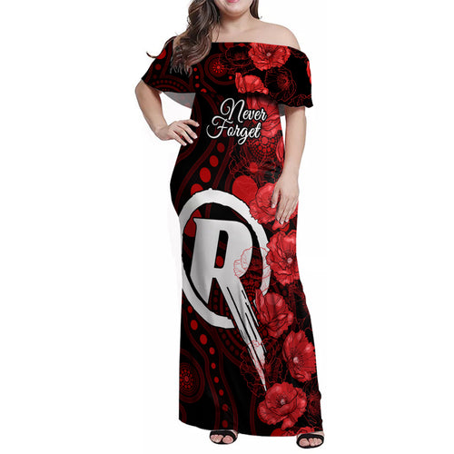 renegades-cricket-never-forget-custom-family-matching-off-shoulder-maxi-dress-and-hawaiian-shirt-anzac-day-with-poppy-aboriginal