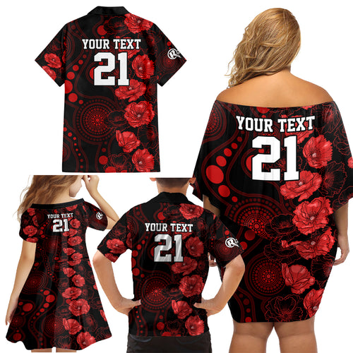 renegades-cricket-never-forget-custom-family-matching-off-shoulder-short-dress-and-hawaiian-shirt-anzac-day-with-poppy-aboriginal