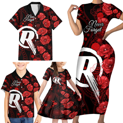 renegades-cricket-never-forget-custom-family-matching-short-sleeve-bodycon-dress-and-hawaiian-shirt-anzac-day-with-poppy-aboriginal