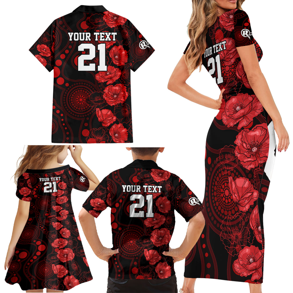 renegades-cricket-never-forget-custom-family-matching-short-sleeve-bodycon-dress-and-hawaiian-shirt-anzac-day-with-poppy-aboriginal
