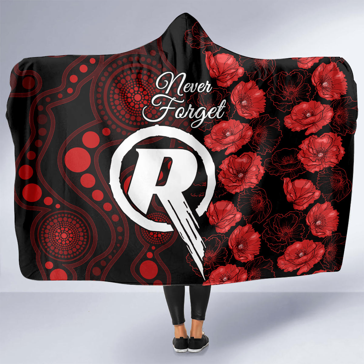 renegades-cricket-never-forget-custom-hooded-blanket-anzac-day-with-poppy-aboriginal