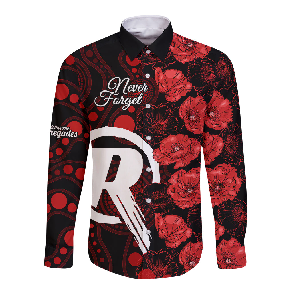 renegades-cricket-never-forget-custom-long-sleeve-button-shirt-anzac-day-with-poppy-aboriginal