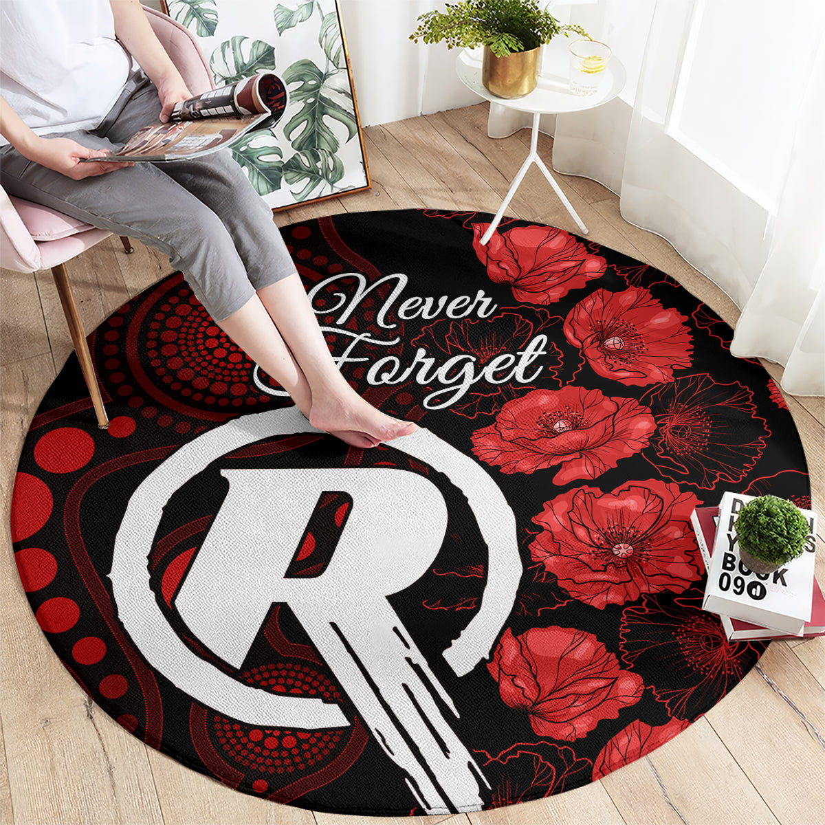 renegades-cricket-never-forget-custom-round-carpet-anzac-day-with-poppy-aboriginal