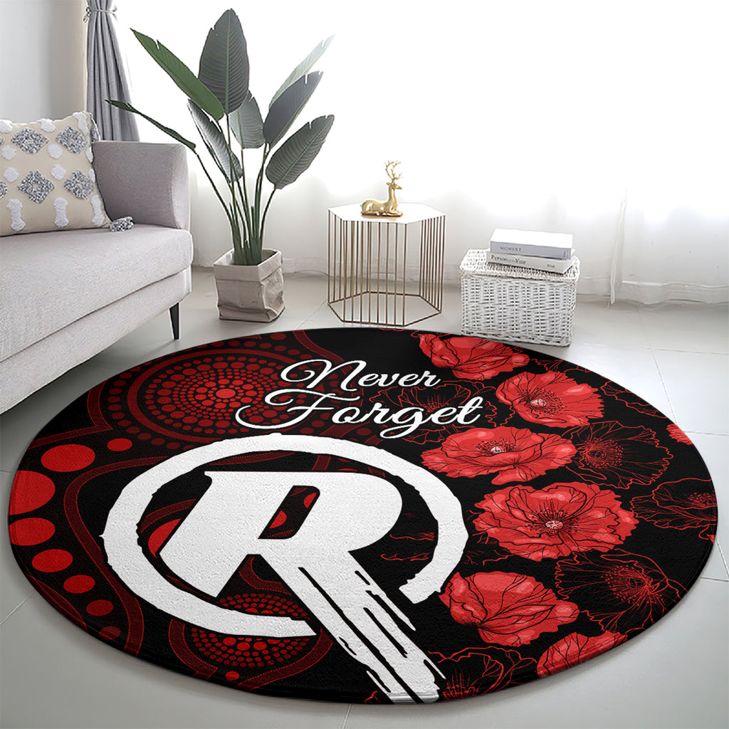 renegades-cricket-never-forget-custom-round-carpet-anzac-day-with-poppy-aboriginal