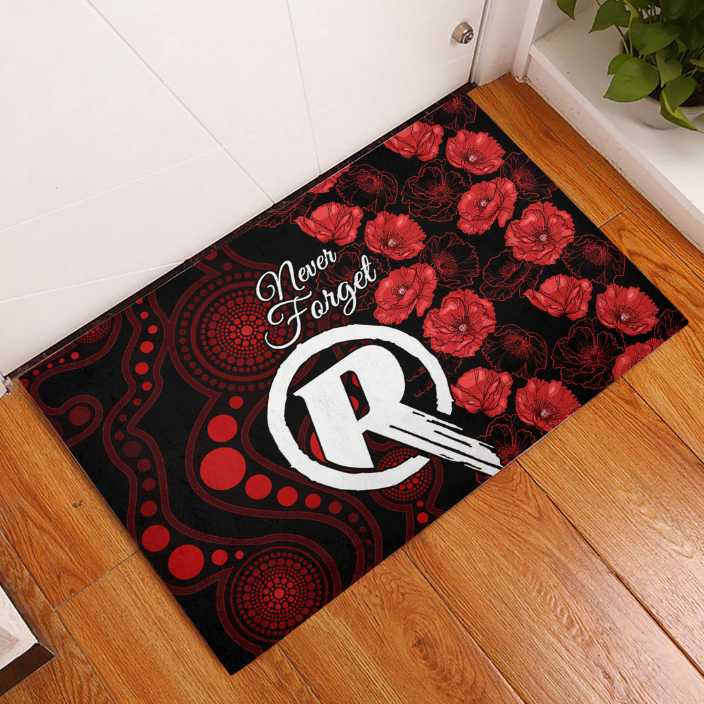 renegades-cricket-never-forget-custom-rubber-doormat-anzac-day-with-poppy-aboriginal