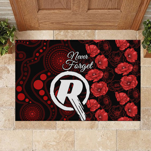 renegades-cricket-never-forget-custom-rubber-doormat-anzac-day-with-poppy-aboriginal
