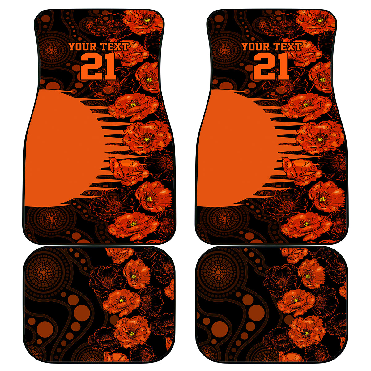 scorchers-cricket-never-forget-custom-car-mats-anzac-day-with-poppy-aboriginal