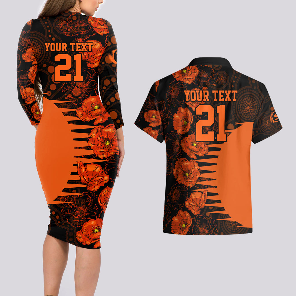 scorchers-cricket-never-forget-custom-couples-matching-long-sleeve-bodycon-dress-and-hawaiian-shirt-anzac-day-with-poppy-aboriginal
