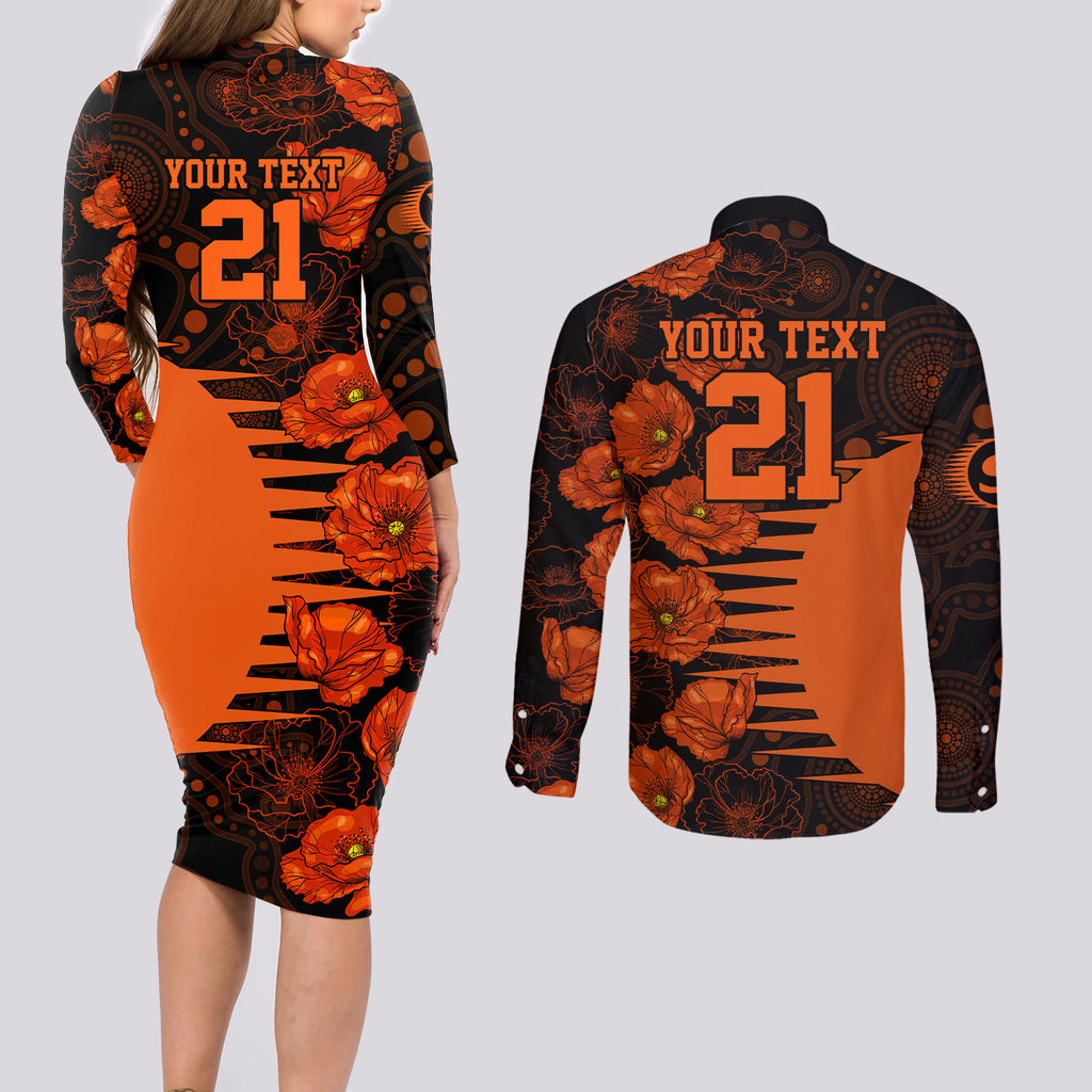 scorchers-cricket-never-forget-custom-couples-matching-long-sleeve-bodycon-dress-and-long-sleeve-button-shirt-anzac-day-with-poppy-aboriginal