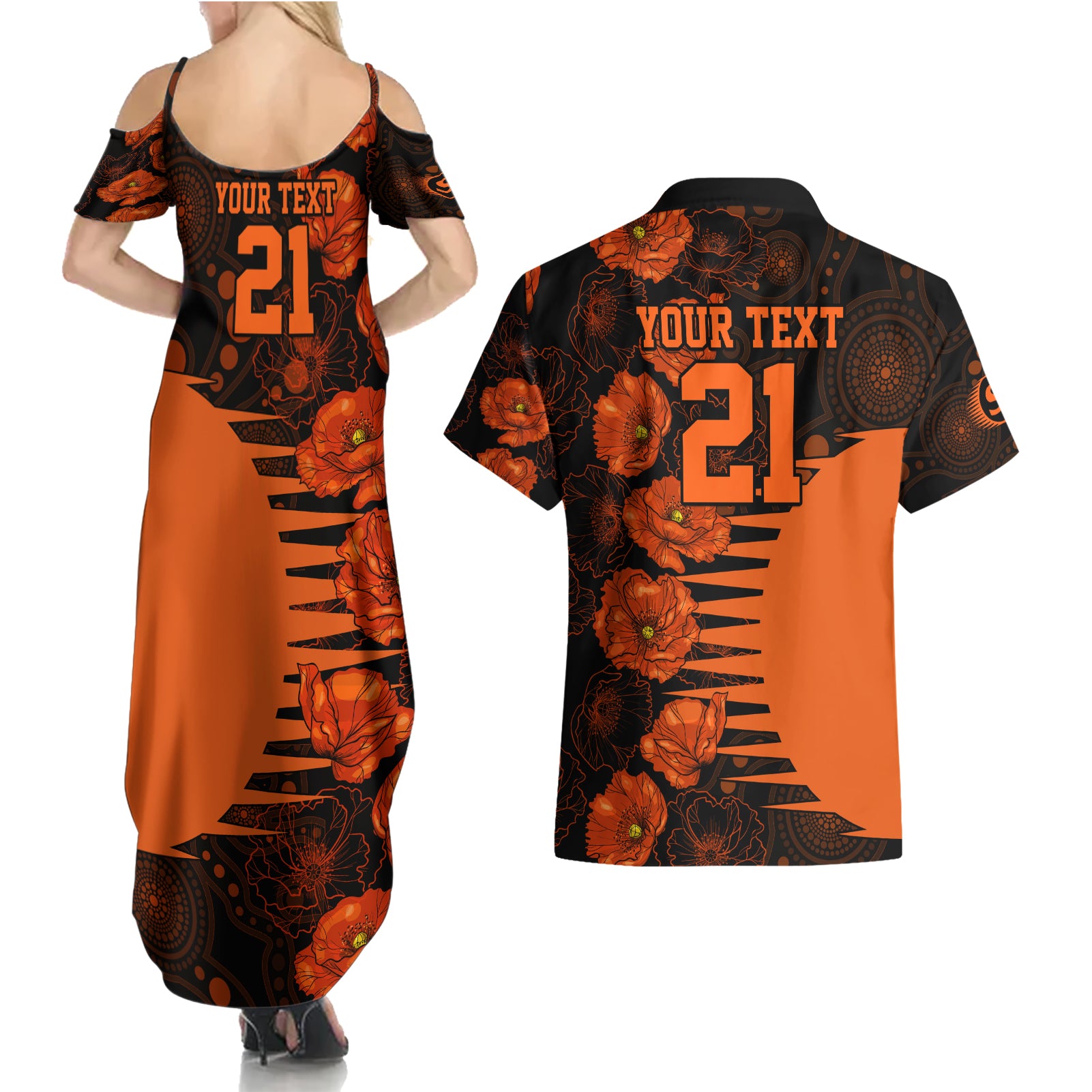 scorchers-cricket-never-forget-custom-couples-matching-summer-maxi-dress-and-hawaiian-shirt-anzac-day-with-poppy-aboriginal