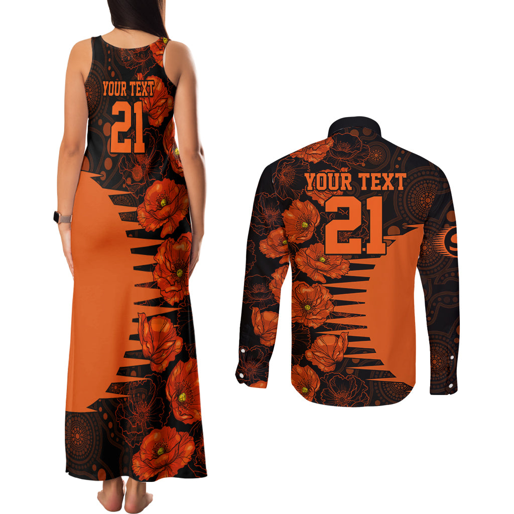 scorchers-cricket-never-forget-custom-couples-matching-tank-maxi-dress-and-long-sleeve-button-shirt-anzac-day-with-poppy-aboriginal