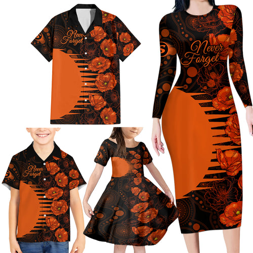 scorchers-cricket-never-forget-custom-family-matching-long-sleeve-bodycon-dress-and-hawaiian-shirt-anzac-day-with-poppy-aboriginal