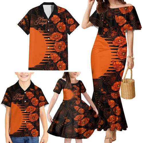 scorchers-cricket-never-forget-custom-family-matching-mermaid-dress-and-hawaiian-shirt-anzac-day-with-poppy-aboriginal