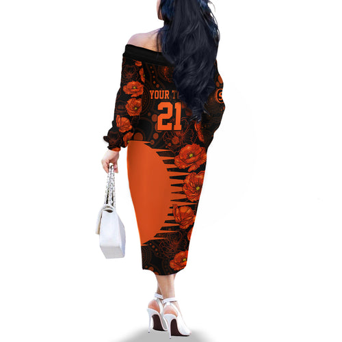 scorchers-cricket-never-forget-custom-family-matching-off-shoulder-long-sleeve-dress-and-hawaiian-shirt-anzac-day-with-poppy-aboriginal