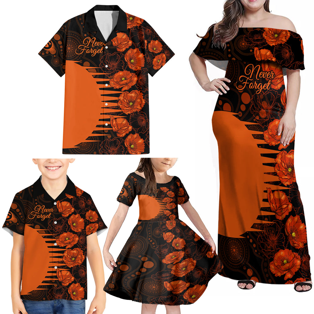 scorchers-cricket-never-forget-custom-family-matching-off-shoulder-maxi-dress-and-hawaiian-shirt-anzac-day-with-poppy-aboriginal