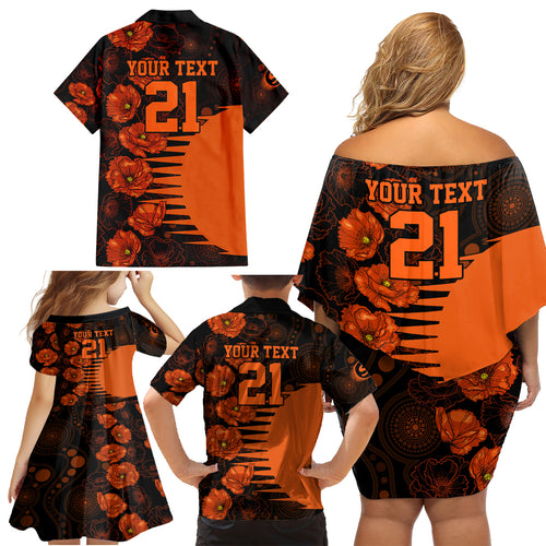 scorchers-cricket-never-forget-custom-family-matching-off-shoulder-short-dress-and-hawaiian-shirt-anzac-day-with-poppy-aboriginal