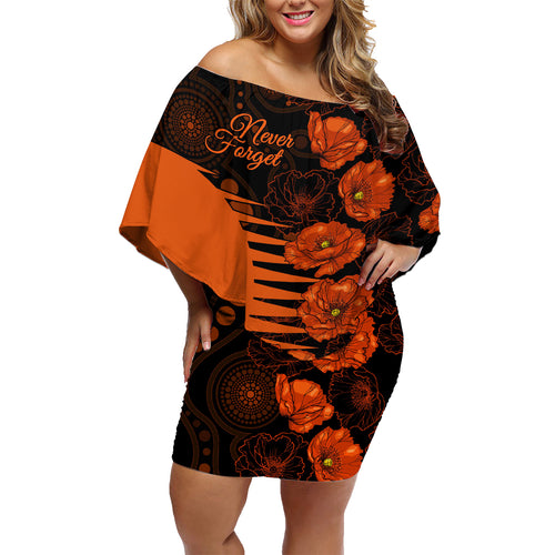 scorchers-cricket-never-forget-custom-family-matching-off-shoulder-short-dress-and-hawaiian-shirt-anzac-day-with-poppy-aboriginal