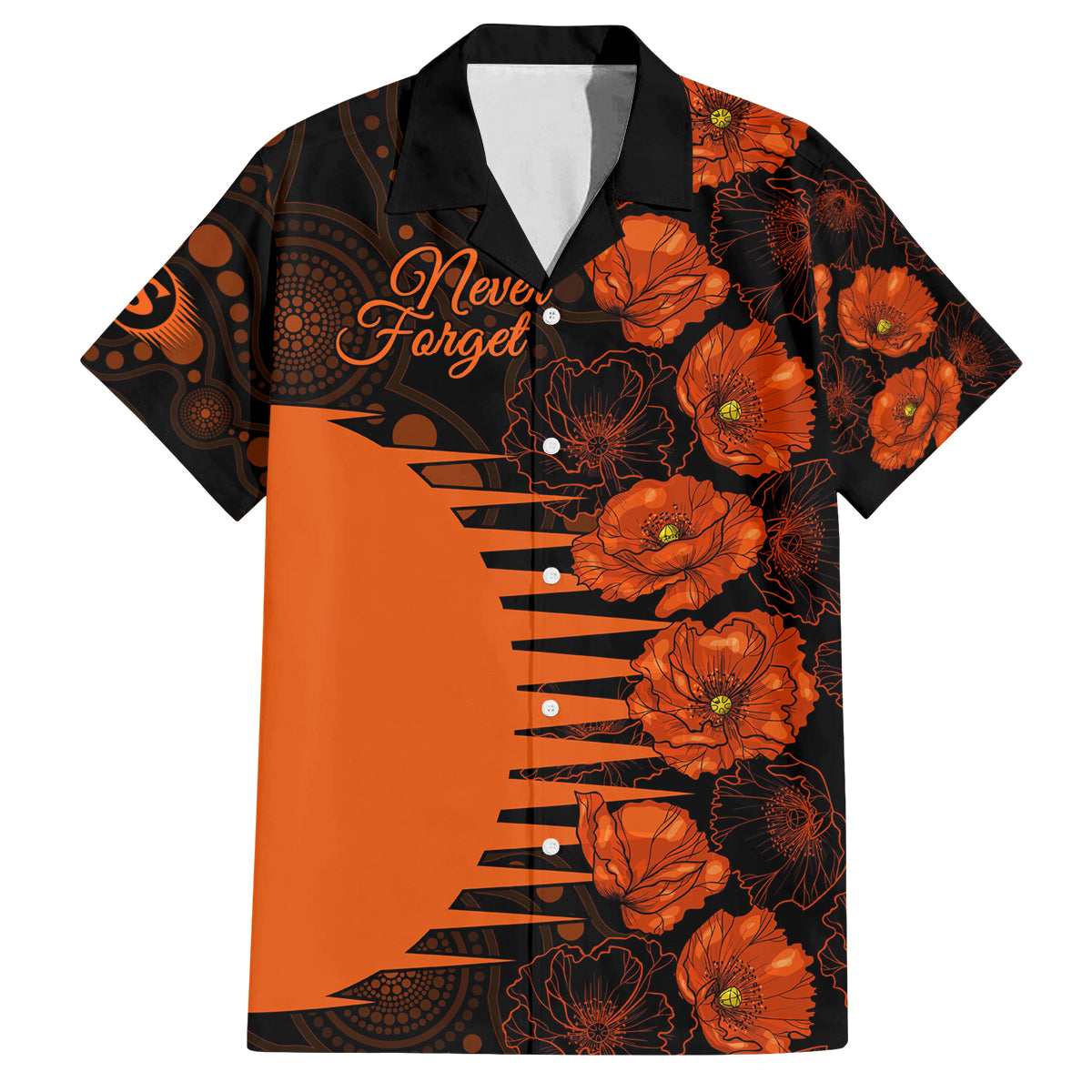 scorchers-cricket-never-forget-custom-family-matching-puletasi-dress-and-hawaiian-shirt-anzac-day-with-poppy-aboriginal