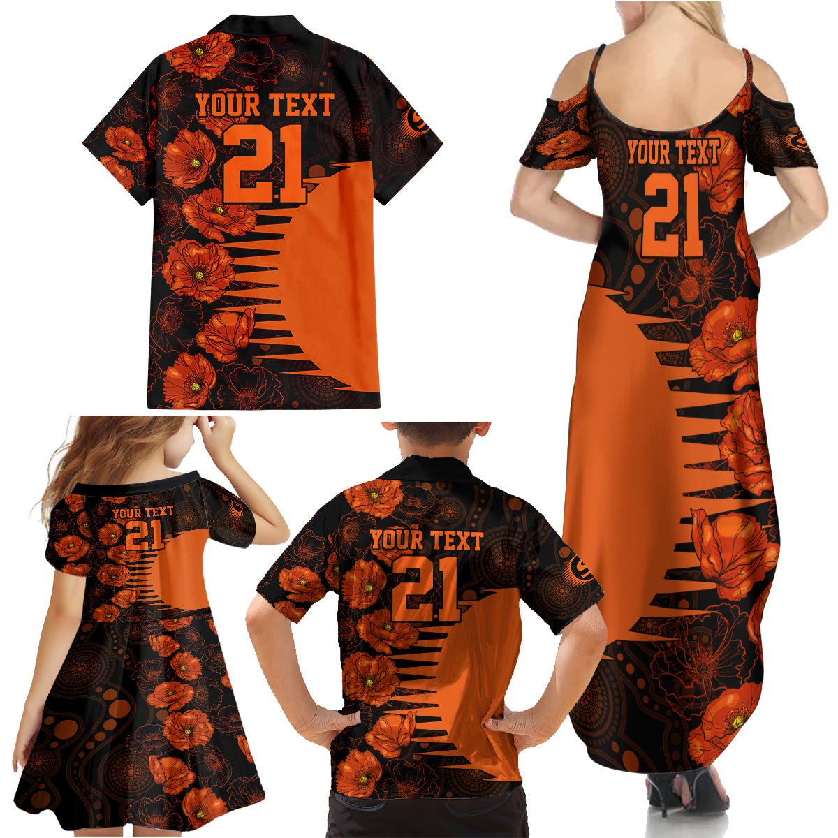 scorchers-cricket-never-forget-custom-family-matching-summer-maxi-dress-and-hawaiian-shirt-anzac-day-with-poppy-aboriginal