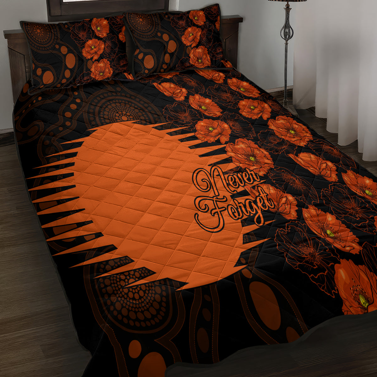 scorchers-cricket-never-forget-custom-quilt-bed-set-anzac-day-with-poppy-aboriginal