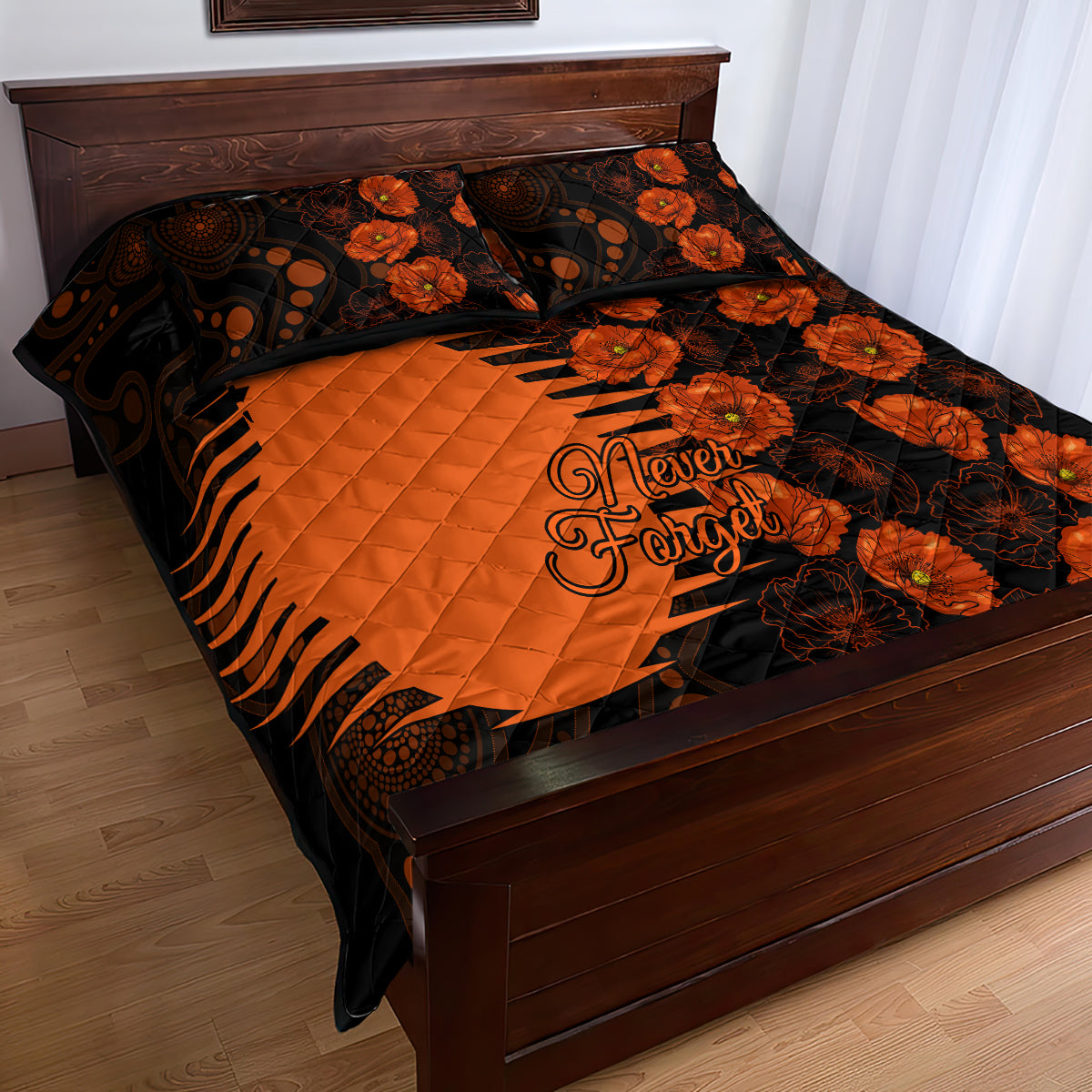 scorchers-cricket-never-forget-custom-quilt-bed-set-anzac-day-with-poppy-aboriginal