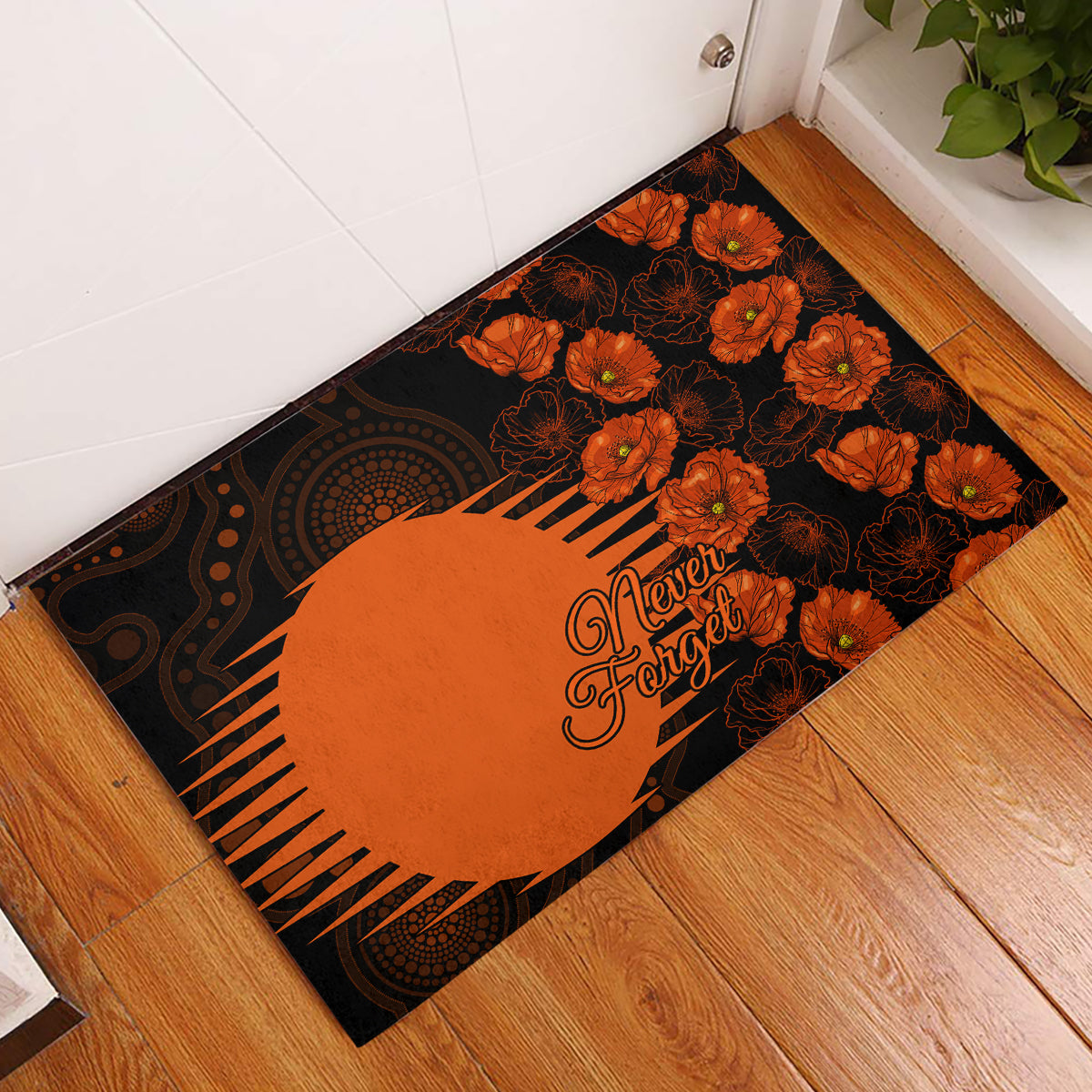 scorchers-cricket-never-forget-custom-rubber-doormat-anzac-day-with-poppy-aboriginal