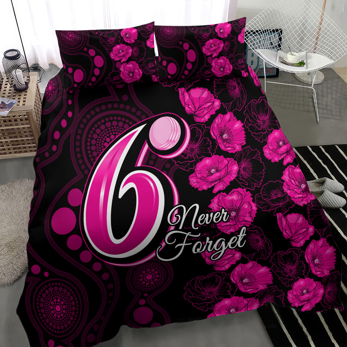 sixers-cricket-never-forget-custom-bedding-set-anzac-day-with-poppy-aboriginal