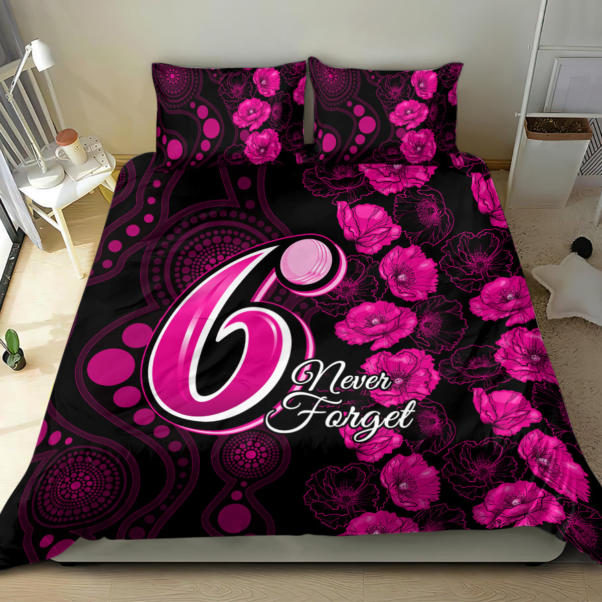 sixers-cricket-never-forget-custom-bedding-set-anzac-day-with-poppy-aboriginal