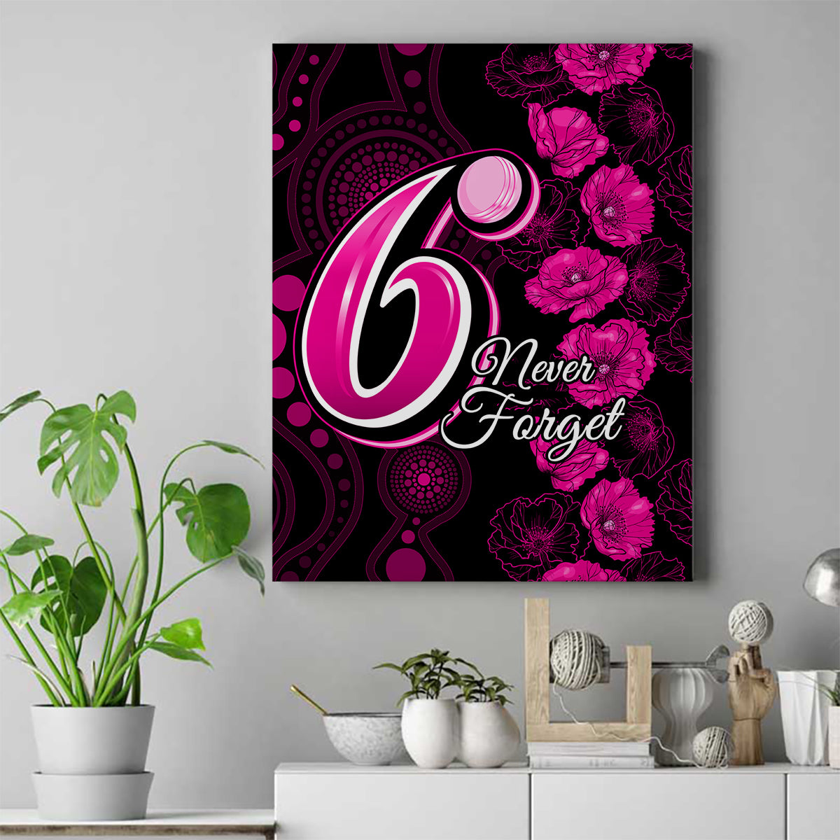 sixers-cricket-never-forget-custom-canvas-wall-art-anzac-day-with-poppy-aboriginal