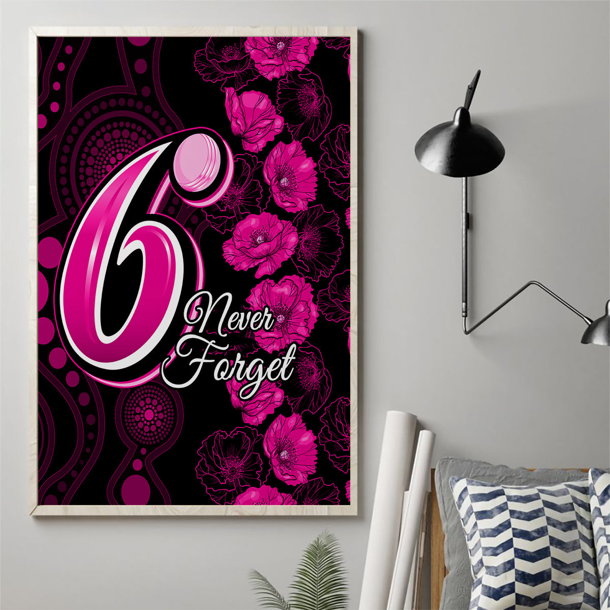 sixers-cricket-never-forget-custom-canvas-wall-art-anzac-day-with-poppy-aboriginal