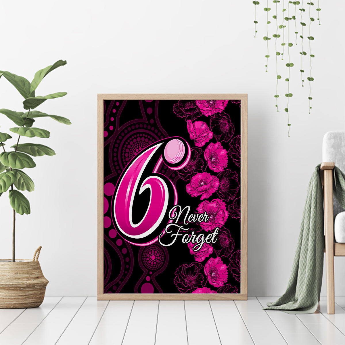 sixers-cricket-never-forget-custom-canvas-wall-art-anzac-day-with-poppy-aboriginal