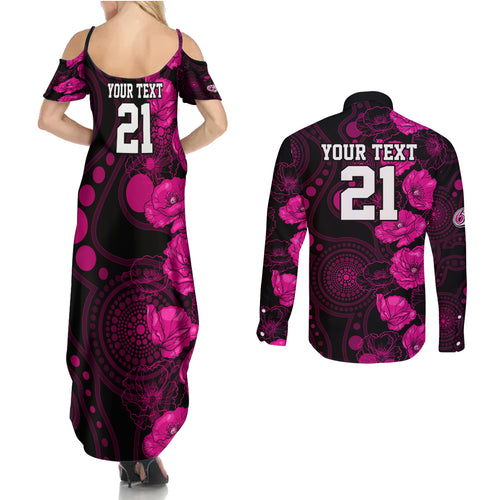 sixers-cricket-never-forget-custom-couples-matching-summer-maxi-dress-and-long-sleeve-button-shirt-anzac-day-with-poppy-aboriginal