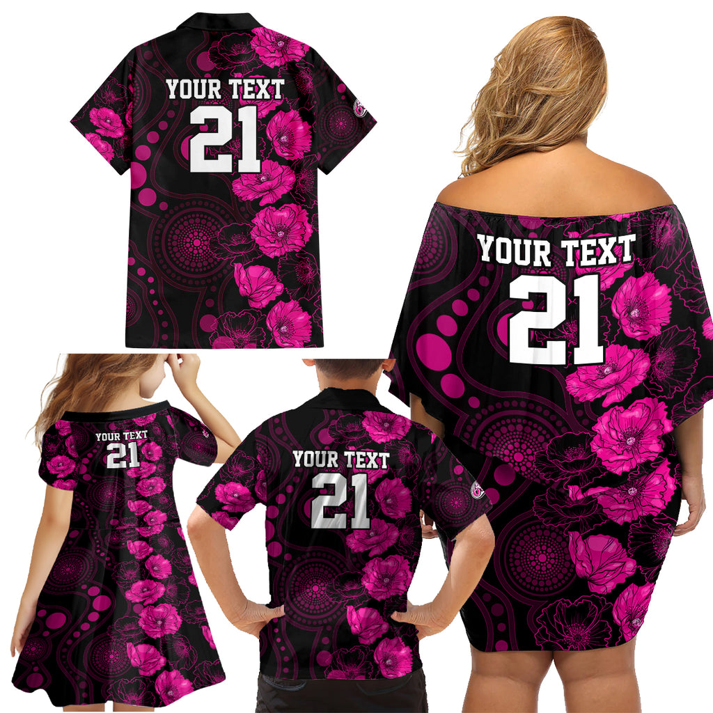 sixers-cricket-never-forget-custom-family-matching-off-shoulder-short-dress-and-hawaiian-shirt-anzac-day-with-poppy-aboriginal