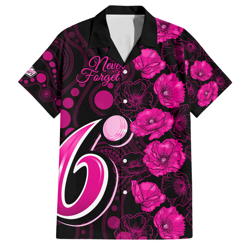 sixers-cricket-never-forget-custom-family-matching-off-shoulder-short-dress-and-hawaiian-shirt-anzac-day-with-poppy-aboriginal