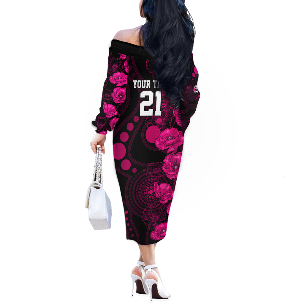 sixers-cricket-never-forget-custom-off-the-shoulder-long-sleeve-dress-anzac-day-with-poppy-aboriginal