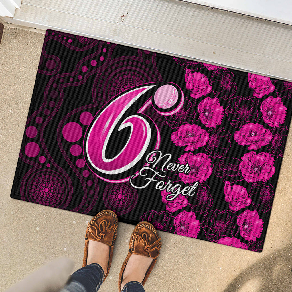 sixers-cricket-never-forget-custom-rubber-doormat-anzac-day-with-poppy-aboriginal