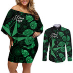 stars-cricket-never-forget-custom-couples-matching-off-shoulder-short-dress-and-long-sleeve-button-shirt-anzac-day-with-poppy-aboriginal